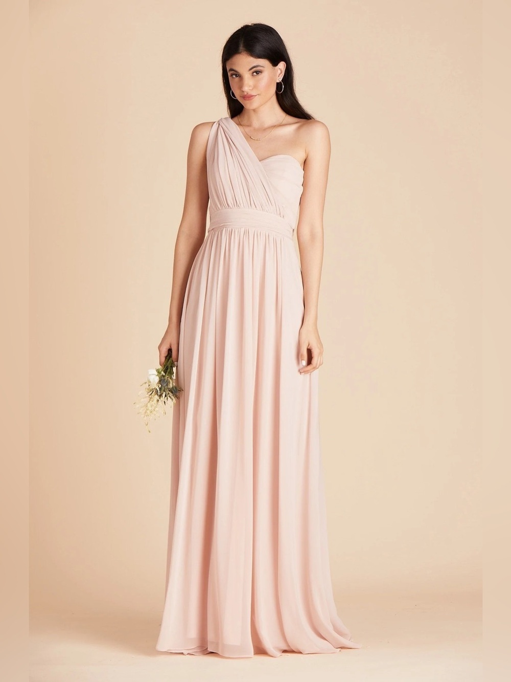 Birdy Grey Light Pink Grace Convertible Chiffon Dress sz M